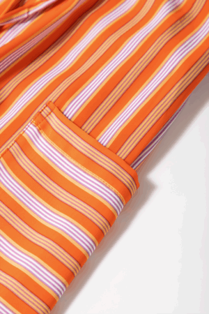 Orange Stripe Cropped Palazzo Pants with Pockets - Image 7