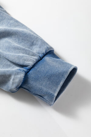 Ashleigh Blue Half Zip Kangaroo Pocket Mineral Wash Baggy Hoodie - Image 13