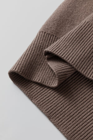 Camel Asymmetric Leopard Print Detail Drop Shoulder Sweater - Image 9
