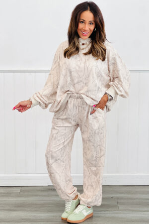 Alternative view of Khaki Camo Print Jogger Pants Set