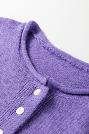 Wisteria Solid Color Knit Button Drop Shoulder Sweater Cardigan - Image 8