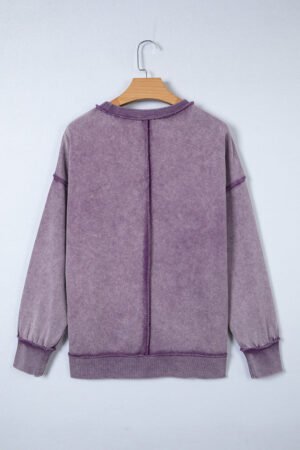 Valerian Mineral Wash Exposed Seam Side Slit Sweatshirt - Image 6