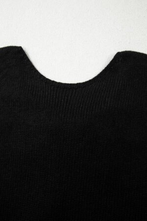 Black Festive Bow Backless Bubble Sleeve Sweater - Image 7