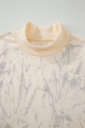 Khaki Camo Mock Neck Baggy Sweatshirt - Image 3