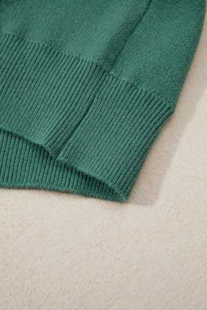 Blackish Green HO HO HO MERRY CHRISTMAS Drop Shoulder Loose Sweater - Image 11