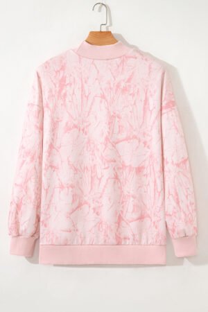 Pink Camo Mock Neck Baggy Sweatshirt - Image 2