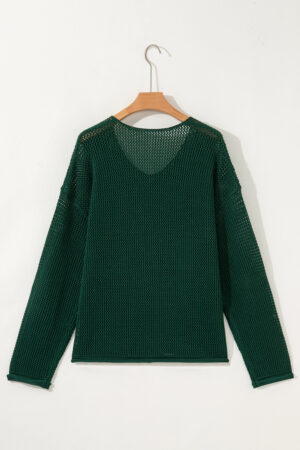 Blackish Green Plus Size Golden Accent Buttons Short Sweater Cardigan - Image 14