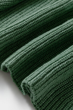 Mist Green Solid Lantern Sleeve Empire Waist Short Sweater Dress - Image 9