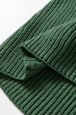 Mist Green Solid Lantern Sleeve Empire Waist Short Sweater Dress - Image 10