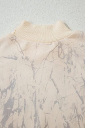 Khaki Camo Mock Neck Baggy Sweatshirt - Image 6