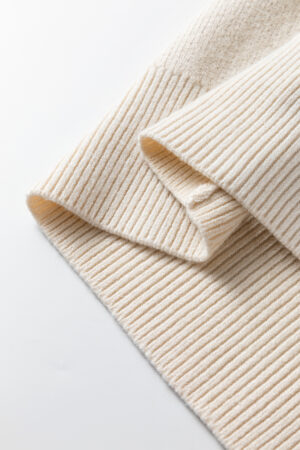 Beige Asymmetric Leopard Print Detail Drop Shoulder Sweater - Image 8