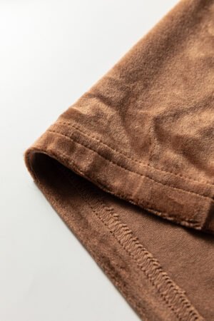 Coffee Straight Loose Drawstring Elastic High Waist Fleece Pants - Image 8
