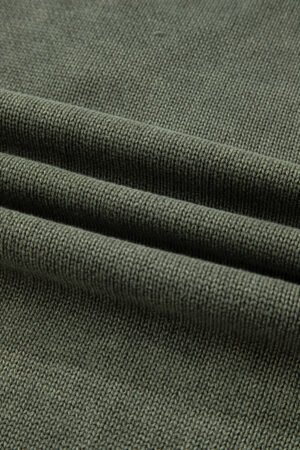 Four Leaf Clover Mineral Wash V Neck Knit Exposed Seam Drop Shoulder Loose Sweater - Image 13