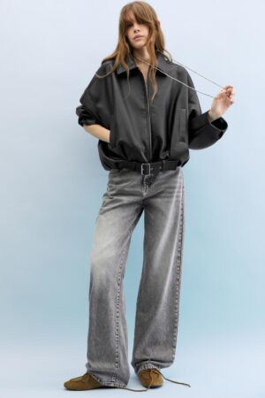 Black Vintage casual leather jacket for woman - Image 3