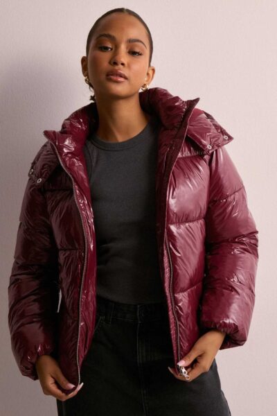 Racing red winter casual hooded cotton-padded thick and warm jacket