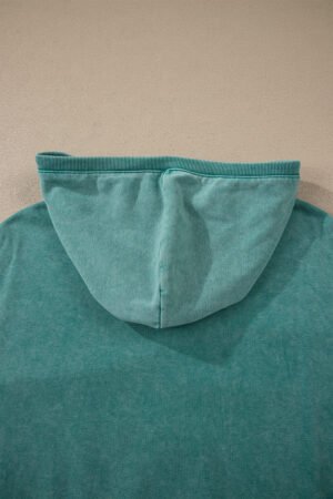 Canton Half Zip Kangaroo Pocket Mineral Wash Baggy Hoodie - Image 10