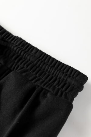 Black Seamed Drawstring High Waist Wide Leg Sweatpants - Image 13