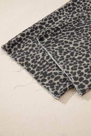 Black Leopard Print Wide Leg High Waist Jeans - Image 10