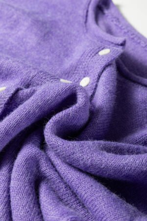 Wisteria Solid Color Knit Button Drop Shoulder Sweater Cardigan - Image 6