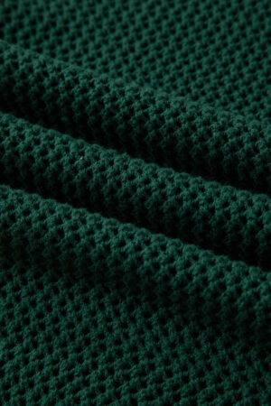 Blackish Green Plus Size Golden Accent Buttons Short Sweater Cardigan - Image 19