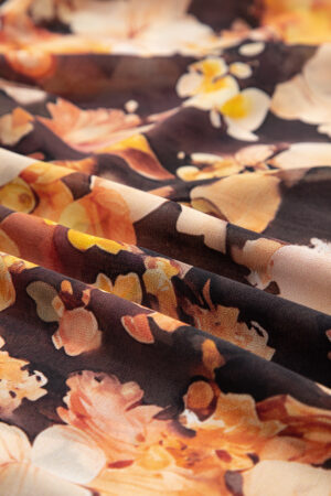Black Floral V Neck Long Puff Sleeve Breezy Blouse - Image 17