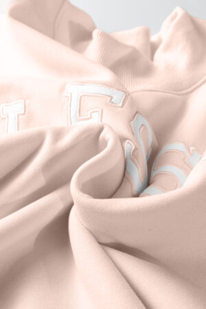 Light Pink Oversize Blessed Embroidered Mock Neck Sweatshirt - Image 16