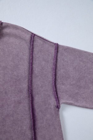 Valerian Mineral Wash Exposed Seam Side Slit Sweatshirt - Image 9