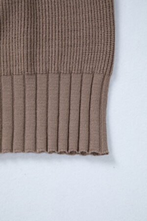 Goat Mixed Texture Knit Button V Neck Sweater Cardigan - Image 8