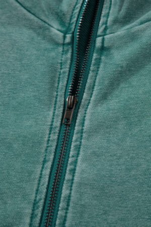 Canton Half Zip Kangaroo Pocket Mineral Wash Baggy Hoodie - Image 13