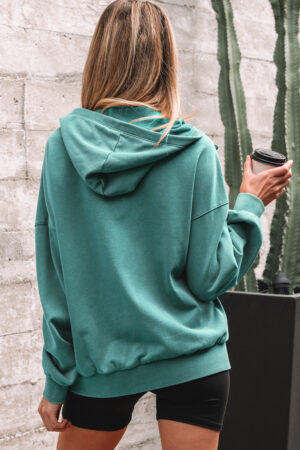 Canton Half Zip Kangaroo Pocket Mineral Wash Baggy Hoodie - Image 15