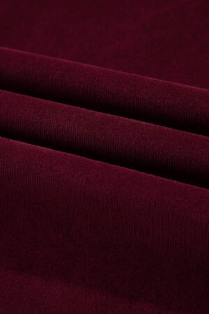 Burgundy Corduroy Solid Color High Waist Wide Leg Pants - Image 11
