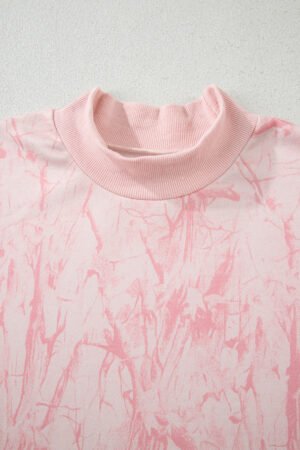 Pink Camo Mock Neck Baggy Sweatshirt - Image 3
