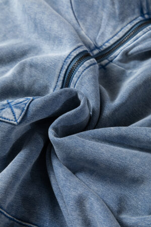 Ashleigh Blue Half Zip Kangaroo Pocket Mineral Wash Baggy Hoodie - Image 11