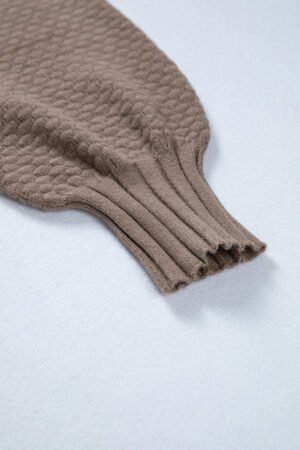 Goat Mixed Texture Knit Button V Neck Sweater Cardigan - Image 9