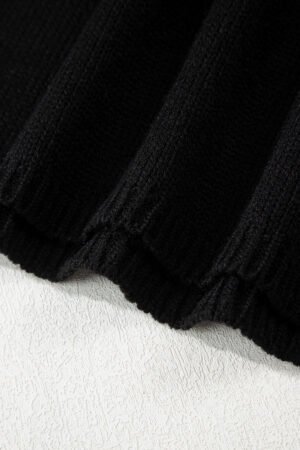 Black Festive Bow Backless Bubble Sleeve Sweater - Image 3