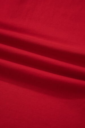 Fiery Red Contrast Trim Button V Neck Ribbon Bow Knot Waist 2pcs Lounge Pant Set - Image 9