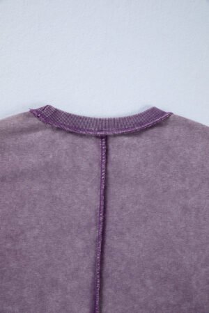 Valerian Mineral Wash Exposed Seam Side Slit Sweatshirt - Image 8