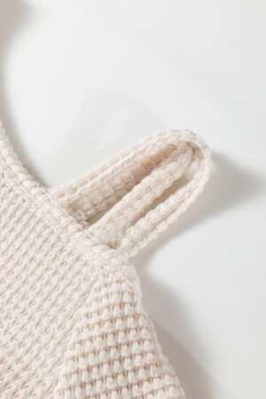 Jet Stream Solid Color Textured Knit Asymmetric Shoulder Long Sleeve Top - Image 7