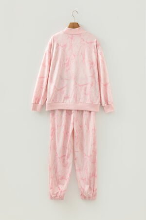 Pink Camo Print Jogger Pants Set - Image 4