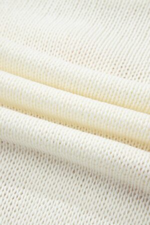White Short Sleeve Knit Contrast Bow Knot Loose Sweater - Image 11