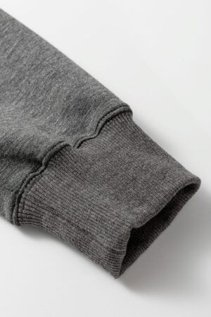 Medium Grey Collared V Neck Pullover Sweatshirt Sweatpants Set - Image 11