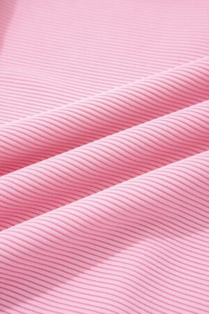 Pink Horizontal Ribbed Exposed Seam Detail Drop Shoulder Baggy Pullover - Image 11