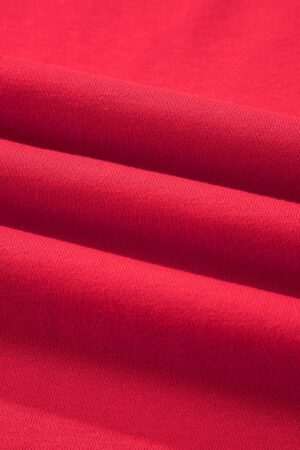 Racing Red Striped Patchwork Sleeve Colorblock Sweatshirt - Image 9