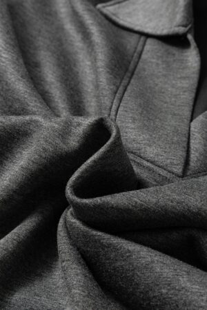 Medium Grey Collared V Neck Pullover Sweatshirt Sweatpants Set - Image 12