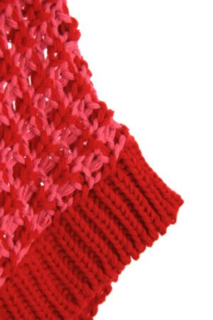 Red Stripe 3/4 Draped Sleeve Slouchy Sweater - Image 8