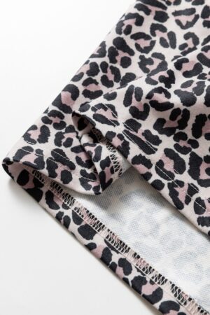 Khaki Leopard Print Half Zip up Blouse - Image 10