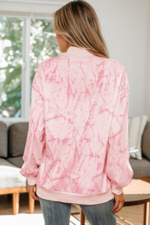 Pink Camo Mock Neck Baggy Sweatshirt - Image 8