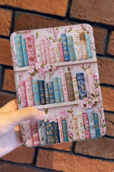 Bookshelf Floral Kindle Case for Book Lovers