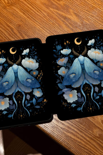 Alternative view of Blue Moth Gothic Starry Kindle Case For Couple