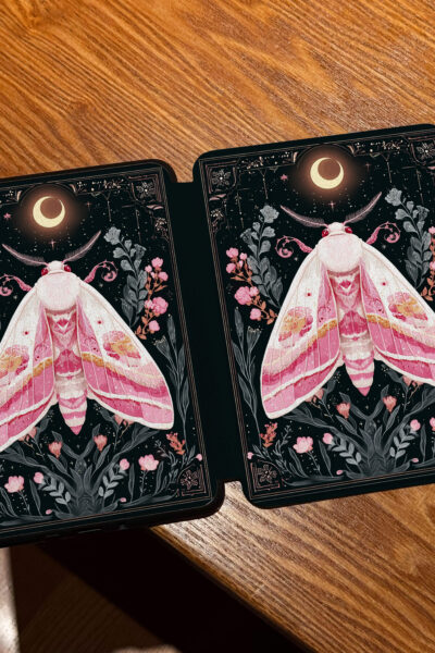 Alternative view of Pink Moth Romantic Gothic Kindle Case For Couple